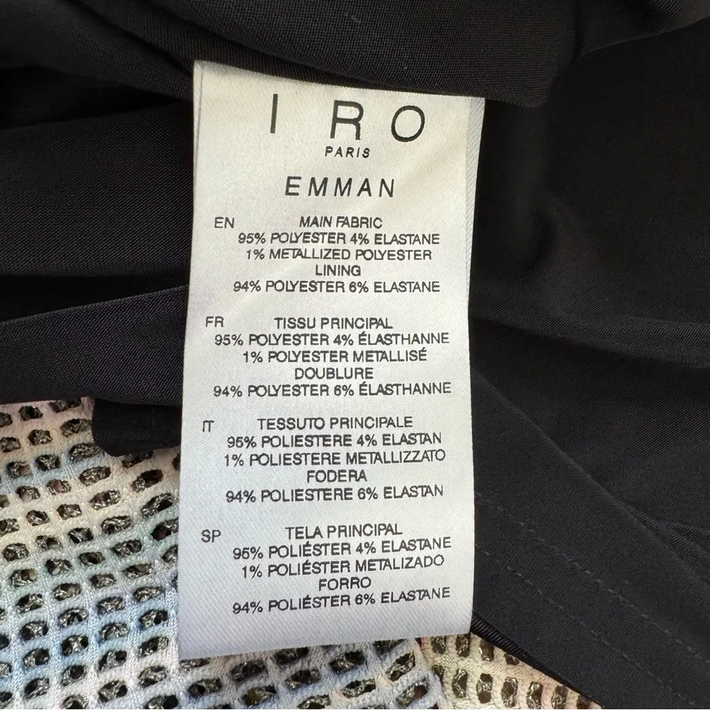 IRO Paris Emman Dress Sz 40 / 8 Shimmering Asymmetrical Cross Stripe Back NWT - Picture 15 of 16
